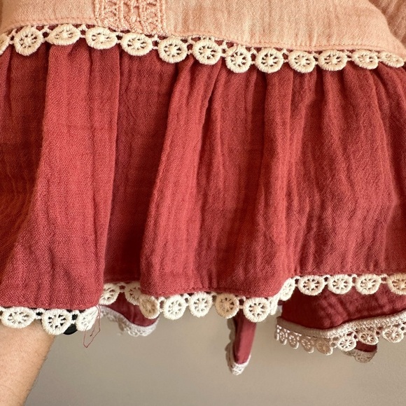 Matilda Jane Call Me Cute Wonderment Pink Boho Muslin Peasant Peplum Top S Mauve - Picture 8 of 12